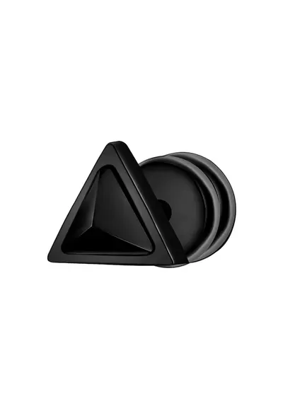 Cercel din otel inoxidabil in forma geometrica - Negru