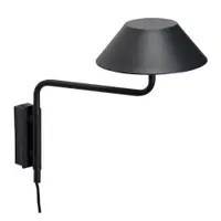 Aplică de perete neagră LED cu intensitate reglabilă din metal cu alimentare la priză ø 30 cm Cover – Hübsch
