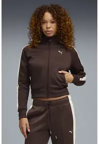Bluza de trening cu fermoar T7 Always On - Maro cognac