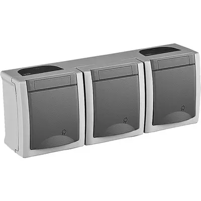 Priza schuko&priza schuko&priza schuko IP54 Pacific Panasonic gri