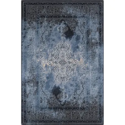 Covor albastru din lână 100x180 cm Difida – Agnella