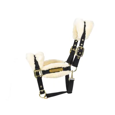 Kentucky Nylon Sheepskin Halter Soft Zwart