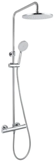 Set de dus cu baterie termostatata, 23 cm, 3 jeturi, crom, Kielle Oudee