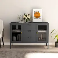 Gossi servanta, antracit, 105x35x70 cm, otel si sticla securizata