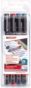 Set de markere permanente Edding 140 - 4 culori, S