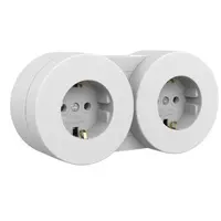 Priza Schuko dubla modulara PT xOne Ovivo OV00871, 16A, 250V, IP54, alb