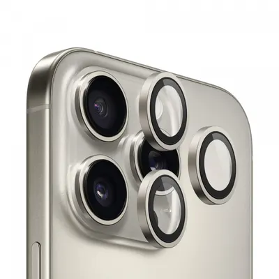 Folie de protectie Camera Spate Blueo 99 Anti-Refective HD pentru Apple iPhone 16 Pro Max / 16 Pro, Sticla Securizata, Gri Metalic