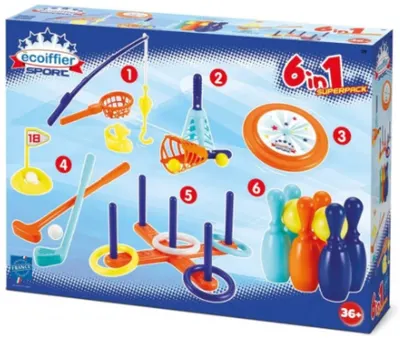 Set de joc 6 în 1 Ecoiffier Sport - Jocuri sportive