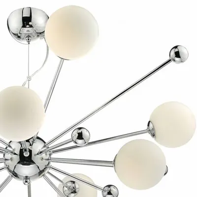 Lampa suspendata Ursa 10 Light Pendant Polished Chrome Opal Glass