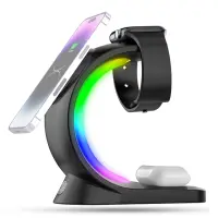 Incarcator Wireless Timebox, 15W, 3 In 1, Magsafe, Android, Samsung, Airpods - Default Title