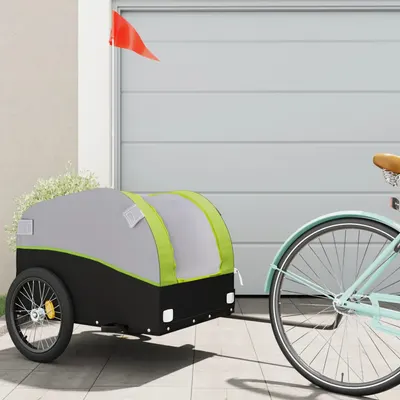 Gossi remorca pentru biciclete, negru si verde, 45 kg, fier