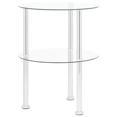 Gossi masa laterala 2 niveluri, transparent, 38 cm, sticla securizata