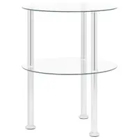 Gossi masa laterala 2 niveluri, transparent, 38 cm, sticla securizata
