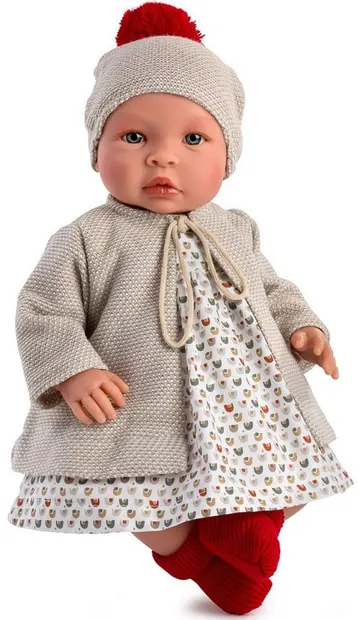Papusa Asi - Baby Leia, cu palarie cu ciucuri rosu, 46 cm