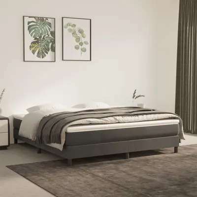 vidaXL Cadru de pat cu arcuri, gri închis, 180x200 cm, catifea