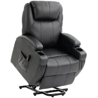 HOMCOM Fotoliu TV relax cu funcție de ridicare, fotoliu electric cu funcție de întins, telecomandă cu port USB | Aosom Romania