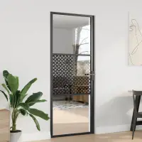 vidaXL Ușă de sticlă 83 x 3,5 x 201,5 cm Aluminiu Negru