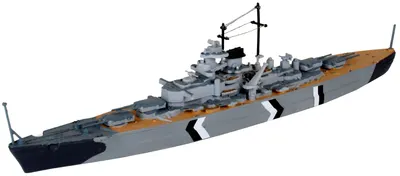 Model asamblat al unei nave de război Revell - Bismarck (05802)
