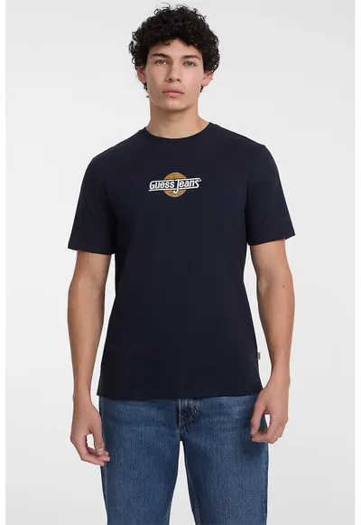 Tricou regular fit cu decolteu la baza gatului - Albastru ultramarin