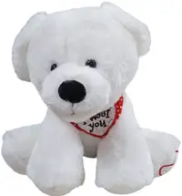 Jucărie de pluș Amek Toys - Câine alb cu eșarfă, 27 cm