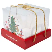 Cutie Crăciun premium cu capac transparent și decor 3D (set 10 buc) - Default Title