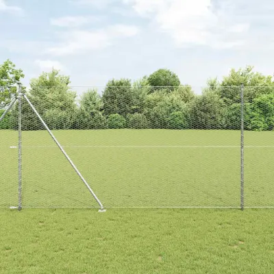vidaXL Gard hexagonal cu stâlp 100 x 1,5 m Oțel Galvanizat Argintiu