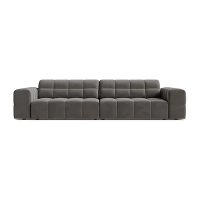 Canapea gri cu tapițerie din catifea 252 cm Chicago – Cosmopolitan Design