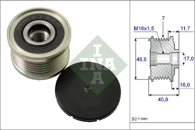 Fulie Alternator Mercedes Citan (415); Dacia Dokker, Dokker Express, Duster, Lodgy, Logan Ii, Logan Mcv Ii, Sandero Ii; Fiat Talento; Nissan Nv400, Primastar, Qashqai I 0.9-2.3d Dupa 2002