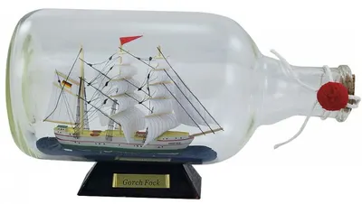 O navă într-o sticlă Sea Club - Gorch Fock, 27.5 x 15 cm