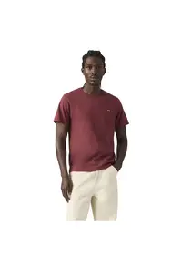 Tricou cu decolteu la baza gatului Original Housemark - Rosu inchis