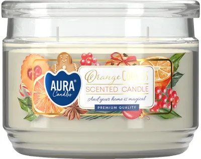 Lumânare parfumată Bispol Aura - Orange Cookies, 280 g