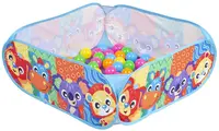 Piscină textilă pliabilă pentru joacă Playgro – Adventure Pals Ball Pit, 72 x 72 cm, cu 30 de mingi