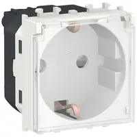 Priza 2P+E 2 module cu obturatoare + capac transparent Schneider Easy Styl LMR5310001, alb