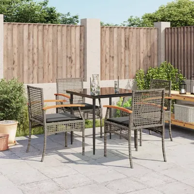 Gossi set mobilier de gradina cu perne, 5 piese, gri, poliratan