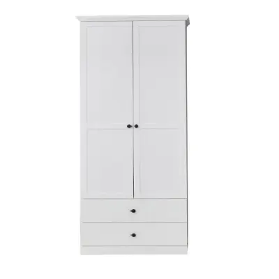 Dulap BRANDSON, 2 usi, 2 sertare, alb, 81x41x196 cm