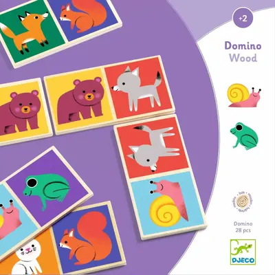Domino din lemn Djeco - Animale