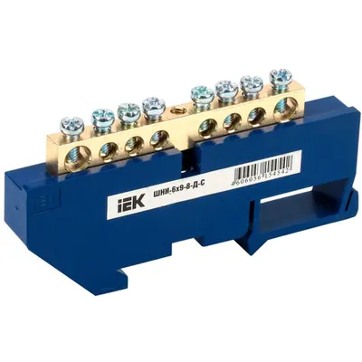 Neutral bus bar with DIN-Izolator SHNI-6x9-8-D-S