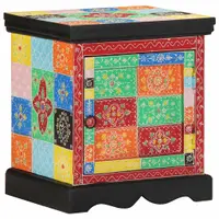 Gossi noptiera multicolor 40x35x45 cm lemn masiv de mango