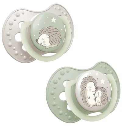 Suzete luminoase din silicon Lovi - Night & Day, 6-18 м, 2 buc.