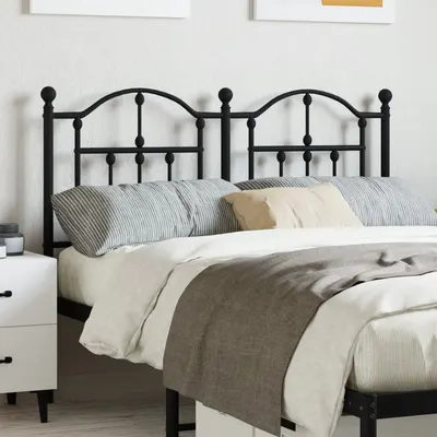 vidaXL Tăblie de pat de schimb metalică, negru, 120 cm