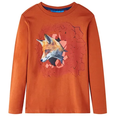 Tricou de copii cu mâneci lungi ruginiu deschis, 104