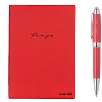 Set caiet și pix Hugo Boss - Forever Yours, A5, roșu
