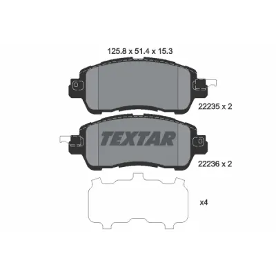 Set placute frana, frana disc TEXTAR 2223501
