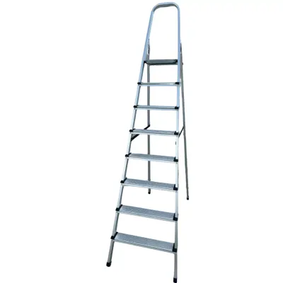 Scară Profesională Pliabilă din aluminiu &ndash; 8 Trepte-Structură Metalică rezistentă