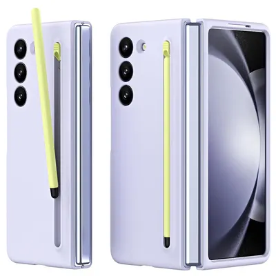 Husa Slim cu Pix inclus pentru Samsung Z Fold7, Protectie Ecran cu Sticla, Antisoc, Mov Engros