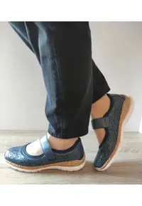 Pantofi Casual Perforati Dama N4299-14 Albastri - Albastru - Albastru
