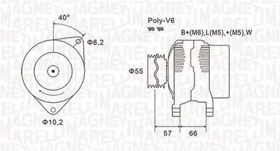 Alternator (14v, 110a) Audi 80, Cabriolet; Citroen Evasion, Jumper, Xantia, Xm, Zx; Fiat Ducato, Ulysse; Peugeot 306, 405 Ii, 406, 806, Boxer, Expert; Renault Espace Iii, Laguna I 1.6-2.5d
