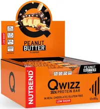 Qwizz Batoane proteice, unt de arahide, 12 buc, Nutrend
