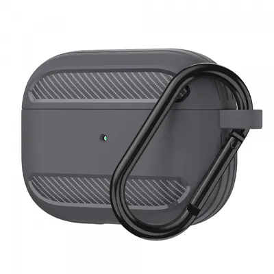Husa Techsuit Carbon pentru Apple AirPods 3, Gri