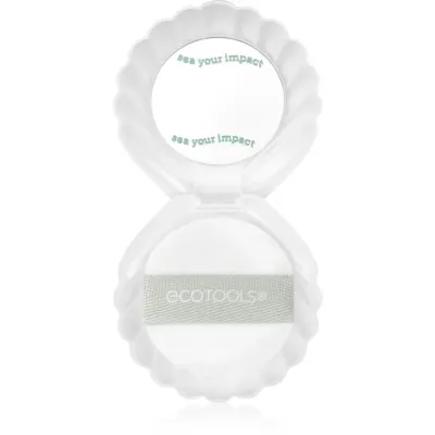 EcoTools Sea Gems Pearl Puff + Case oglinda cosmetica cu puf pentru pudră 1 buc